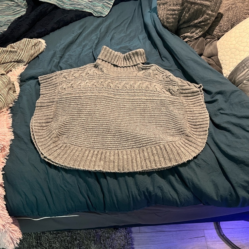 Alexandra Bartlett Heather Gray Cowl Neck Sweater